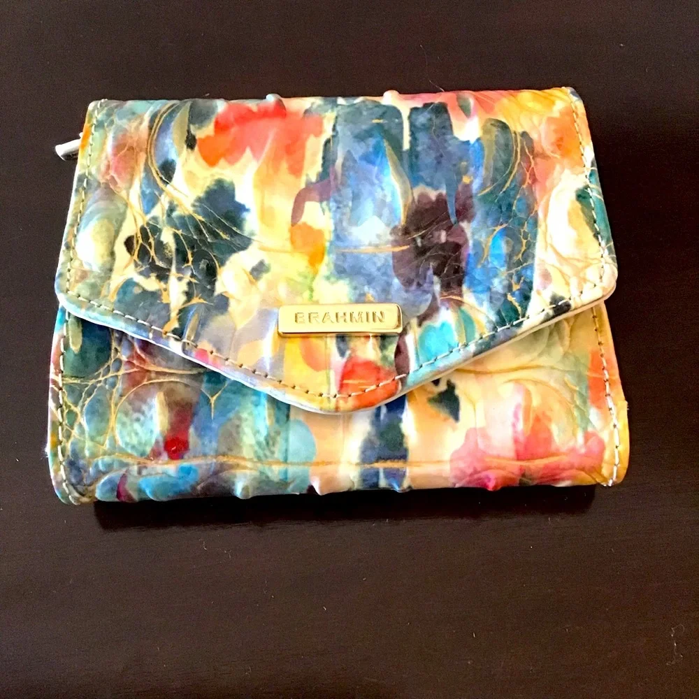Brahmin colorful croc leather wallet